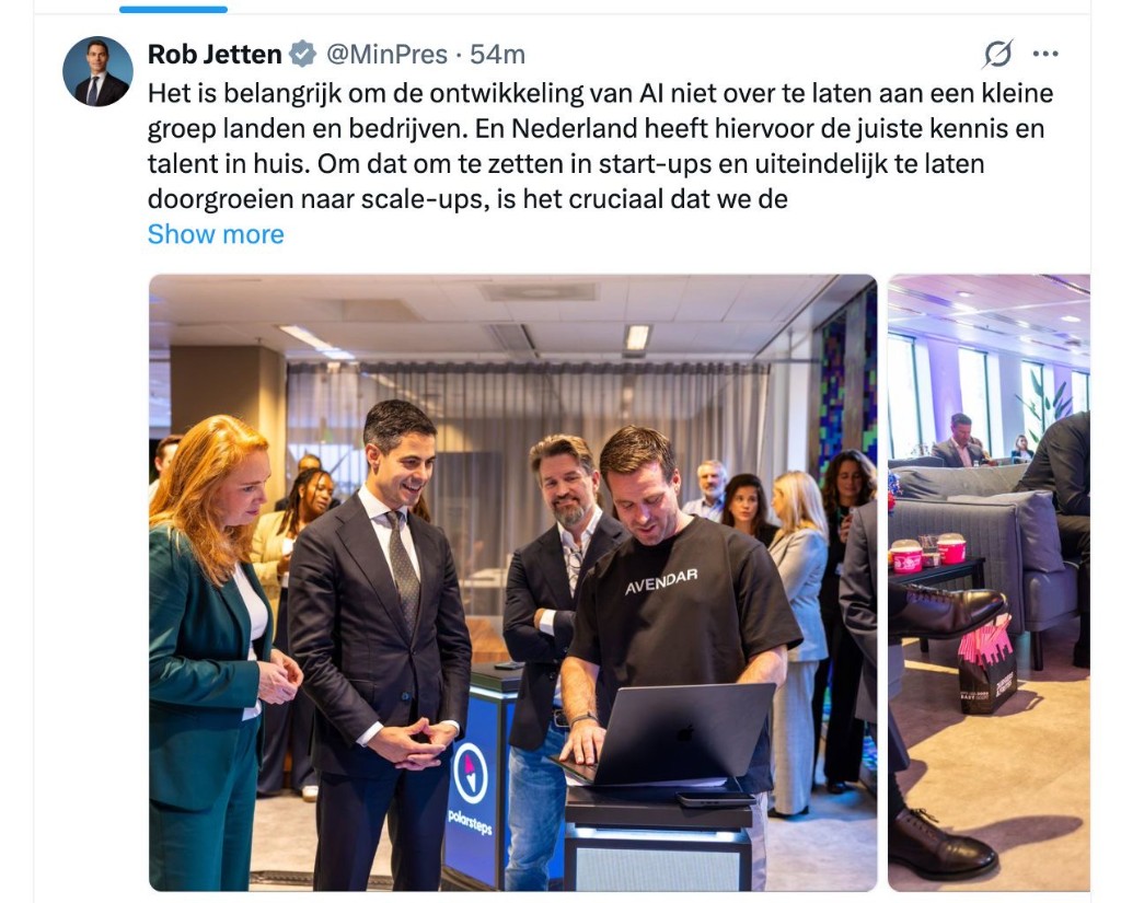 Bericht van minister-president Rob Jetten over het doorgroeien van Nederlandse AI-startups naar scale-ups.